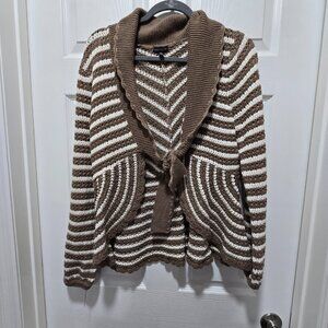 Madison Cardigan Womens XL Stripes Artsy Cottagecore LS Angora Hair Blend